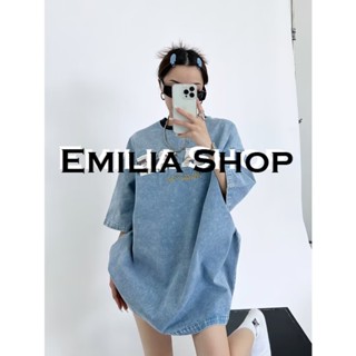 EMILIA SHOP  ครอป เสื้อยืดผู้หญิง สไตล์เกาหลี  Chic สวยงาม ทันสมัย ทันสมัย A99J1D5 36Z230909