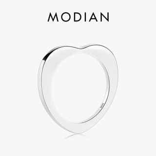 Modian แหวนเงินแท้ 925 รูปหัวใจ สไตล์คลาสสิก เรียบง่าย เครื่องประดับแฟชั่น สําหรับผู้หญิง