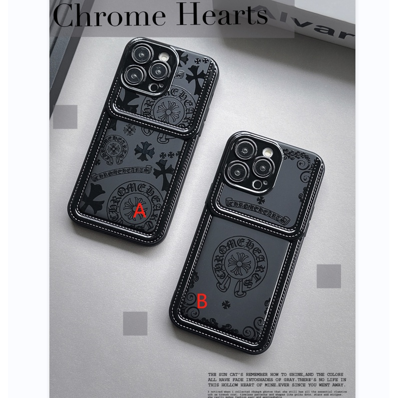 เคสโทรศัพท์มือถือ ลายแบรนด์ Chrome Hearts สีดํา สําหรับ iphone14 13 12 pro max 14 11 14pro 14plus 13 12 11 promax