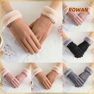 Rowans ถุงมือขนสัตว์เทียม แบบหนา กันลม ให้ความอบอุ่น เหมาะกับใส่ขับรถ เล่นสกี สําหรับผู้หญิง