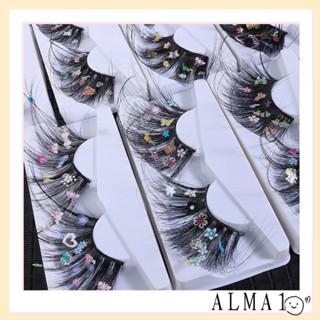 ALMA ใหม่ ขนตาปลอม ขนปุย ลายผีเสื้อ ดาว 3D 70 มม.