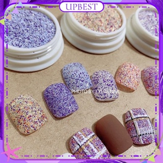 ♕ Lorossi Nail Art Woolen Powder Japanese Small Fragrance Sandsugar Plaid Fine Flash Glitter Canned Nail Decoration Manicure Tool For Nail Shop 6 Designs UPBEST