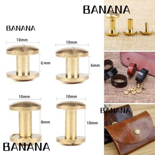 Banana1 สกรูหมุดทองเหลือง ทนทาน 4-10 มม. สําหรับอัลบั้มรูป DIY 10 ชิ้น