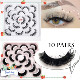 Dealshop 10 คู่ D Curl Lashes ต่อขนตา แฟชั่น Mega Lift &amp; Fluffy Like ต่อขนตา แถบต่อขนตา