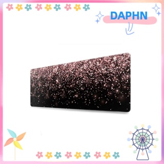 Daphs แผ่นรองเมาส์เล่นเกม ขนาดใหญ่ สีดํา กันลื่น สีโรสโกลด์ กลิตเตอร์ สําหรับสํานักงาน