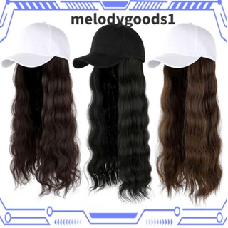 Melodygoods1 หมวกเบสบอล วิกเชื่อมต่อ แบบหยัก พร้อมผม