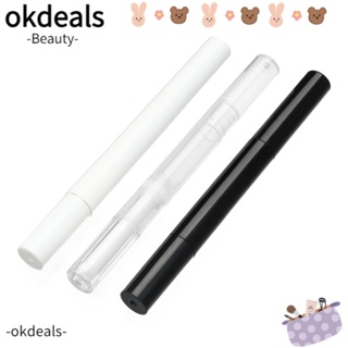 Okdeals ขวดรีฟิล หลอดน้ํามันโภชนาการ แบบหมุนได้ หัวซิลิโคน ปลายพู่กัน ลิ้น ปากกาน้ํามัน สําหรับตกแต่งเล็บ 3 มล. 3 ชิ้น ต่อชุด