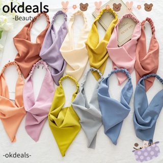 OKDEALS ผ้าโพกหัว ผ้าพันคอ ผ้าคาดศีรษะ แบบยืดหยุ่น ทรงสามเหลี่ยม น่ารัก