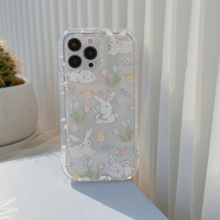 Yiki|เคสโทรศัพท์มือถือแบบนิ่ม TPU กันกระแทก ลายดอกไม้ กระต่าย สําหรับ Huawei Nova Y90 Y70 11 Pro 11 10SE 10 9 8 7 Pro 10 9SE 9 8SE 8 7SE 7 7i 6SE 5T 3i