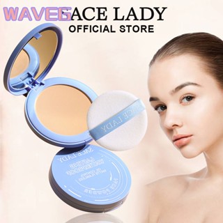 Wave Sace Lady Oil-control Compact Powder Waterproof Matte Face Powder Silk Soft Mist Powder Cake Long-lasting Waterproof Natural Nude Makeup 8g