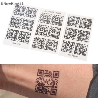 Unewking สติกเกอร์รอยสักชั่วคราว กันน้ํา ลาย Love QR Code