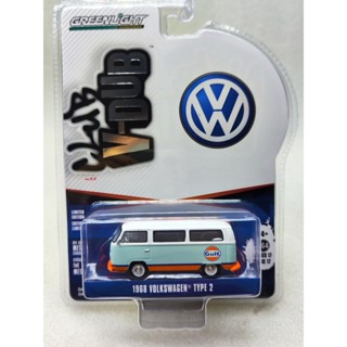 พร้อมส่ง ไฟสีเขียว 1: 64 Vee-Dub Series 17-1968 Volkswagen Type 2 (T2) - น้ํามันอ่าว