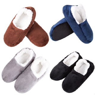 New Men Floor Slippers Socks Anti-Slip Winter Autmn Warm Plush Indoor Shoes