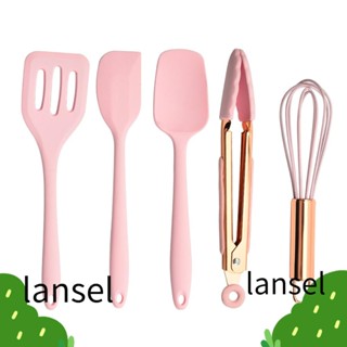 Lansel ชุดเครื่องครัว ซิลิโคน ทนความร้อน ขนาดเล็ก สีโรสโกลด์ สําหรับทําอาหาร 5 ชิ้น