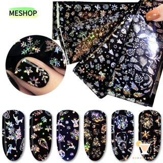 ME Nail Art Stickers Women Laser Transfer Winter Star Rose DIY Art Tips Holographic Starry