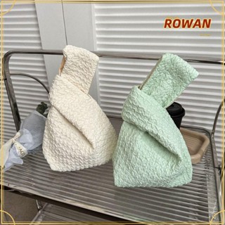 Rowans กระเป๋าถือ กระเป๋าช้อปปิ้ง ผ้าออกซ์ฟอร์ด แบบพกพา สีพื้น สําหรับผู้หญิง