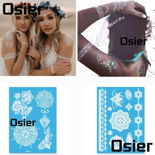 Osier สติกเกอร์รอยสักชั่วคราว ลายลูกไม้ สีขาว กันน้ํา ติดทนนาน DIY