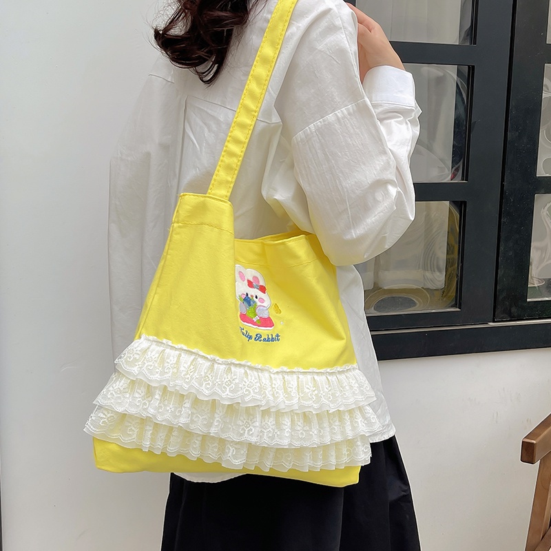 【ลดล้างสต๊อก】miss bag fshion กระเป๋าผ้าใบ ผู้หญิง  น่ารักๆ นักเรียน แบบ ถือ D-1461