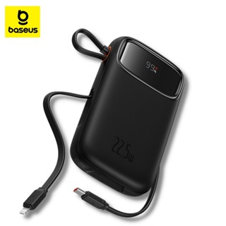 Baseus FAST CHARGE POWER BANK QPow2 10000/20000 mAh พาวเวอร์แบงค์ DUAL FAST CHARGING CABLES แบตสำรองชาร์จไว