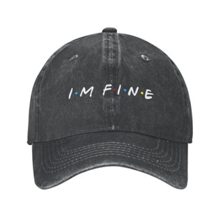 หมวกเบสบอล ผ้าฝ้าย พิมพ์ลายคําคมตลก Im Fine Dad Hat Spring สามารถปรับได้ สําหรับผู้ชาย และผู้หญิง