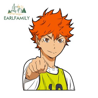 Earlfamily สติกเกอร์ไวนิล ลาย Haikyuu Shoyo Hinata ขนาด 13 ซม. กันน้ํา สําหรับติดตกแต่งประตูรถยนต์ แล็ปท็อป