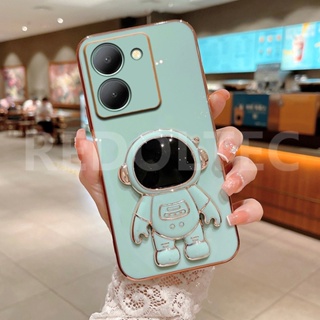 เคสโทรศัพท์มือถือ ซิลิโคนนิ่ม ลายนักบินอวกาศ 6D พร้อมขาตั้ง สําหรับ VIVO Y36 5G