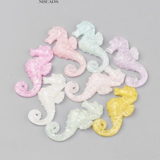 Cabochons Sea Horse เรซิ่นทึบแสง คละสี 41x18x5 มม. 20 ชิ้น