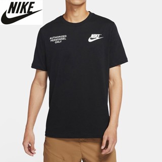 [เสื้อยืดผ้าฝ้ายแท้] Nike เสื้อยืดลําลอง แขนสั้น คอกลม พิมพ์ลายตัวอักษร ทรงหลวม ใส่สบาย สําหรับผู้ชาย 100%