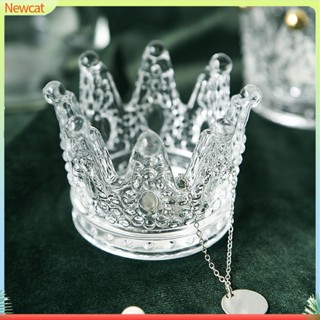 {Newcat} ถาดแก้วใส่ฟองน้ําแต่งหน้า รูปมงกุฎ สามมิติ สําหรับตั้งโต๊ะ