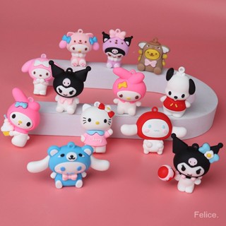 พวงกุญแจ Sanrio Cinnamoroll Kuromi จี้ ยางนุ่ม PVC เครื่องประดับ SA6520