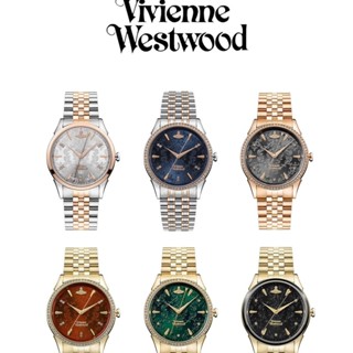 (($ยอดนิยม $) Vivienne Westwood นาฬิกาข้อมือควอทซ์ สายสแตนเลส ประดับเพชร สําหรับผู้หญิง