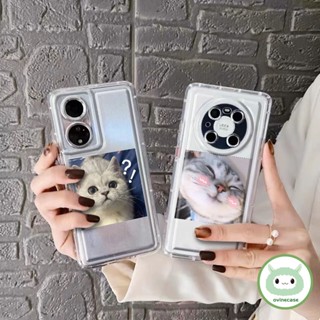 เคสโทรศัพท์มือถือแบบนิ่ม TPU ใส กันกระแทก ลายแมว สําหรับ Oppo A16-4G Oppo A16S A54S Oppo A5S A7 2018 AX5S AX7 A7N Oppo A12 A12S Oppo A11K Oppo A15 A15S