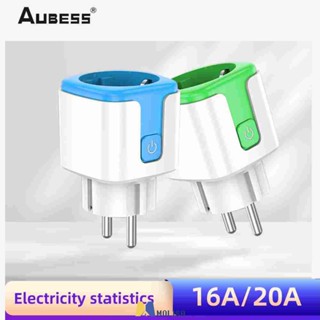 AUBESS 20A/16A Tuya WiFi EU Smart Plug Outlet 220V Power Monitor ซ็อกเก็ตไร้สายรีโมทจับเวลาการควบคุมไฟฟ้าสำหรับ Google Home Alexa MOLISA