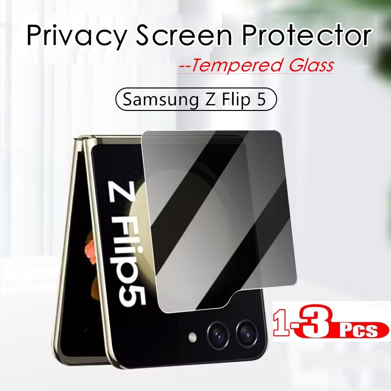 1-5 ชิ้นคลุมทั้งหมด Anti-Spy ป้องกันหน้าจอสําหรับ Samsung Galaxy Z Flip7 Flip6 Flip5 ความเป็นส่วนตัวสําหรับ Samsang ZFlip5 ZFlip6 Flip 5 6 ZFlip กระจกนิรภัยป้องกันฟิล์ม