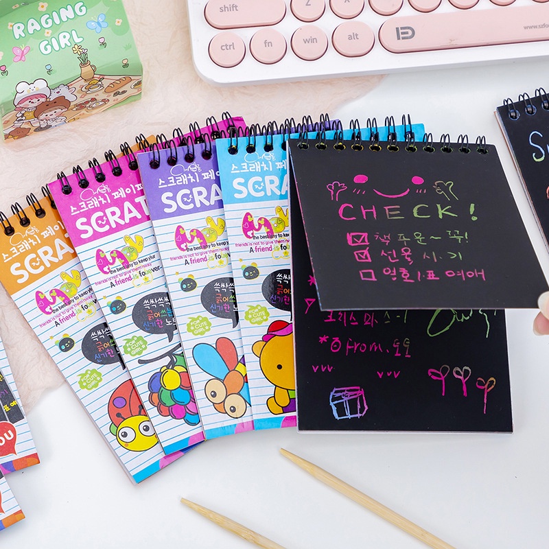 SCRATCH NOTE / COLOR MAGIC BOOK / การ์ดสีดํา MINI / SCRATCH BOOK LG