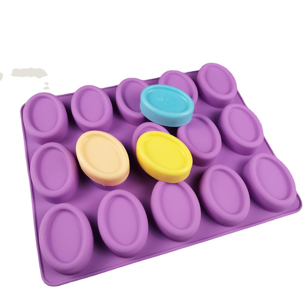 พิมพ์ซิลิโคน แม่พิมพ์สบู่ 15 ช่อง 65 กรัม ทรงรี