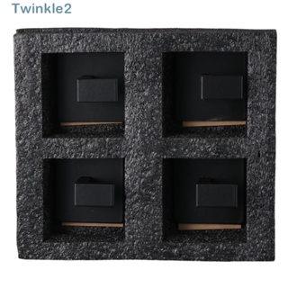 Twinkle ตะขอแขวนผ้าขนหนู สเตนเลส ทรงสี่เหลี่ยม มีกาวในตัว 2 นิ้ว สีดํา สําหรับห้องครัว ห้องน้ํา 4 ชิ้น