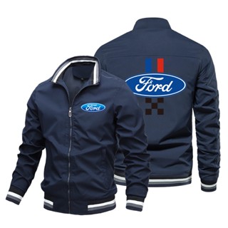 FORD LOGO baseball uniform car shop custom work clothes F-150 Fiesta FOCUS ESCAPE EDGE EXPLORER Expedition mendeo outdoor driving stand collar large size long-sleeved sweater Aviator Jacket