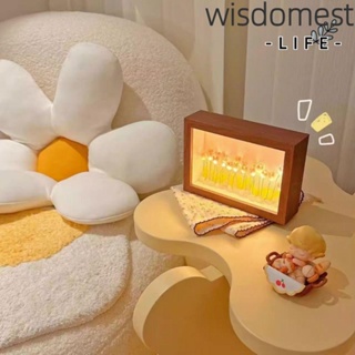 Wisdomest โคมไฟกลางคืน LED รูปดอกทิวลิป ใช้แบตเตอรี่ ขนาดเล็ก แฮนด์เมด DIY สําหรับตกแต่งห้อง