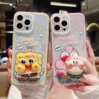 เคสโทรศัพท์มือถือซิลิโคน TPU ใส แบบนิ่ม ลายสพันจ์บ็อบ กันกระแทก สําหรับ Reno 10 9 5 8T 8 7z 6 5F 4F 4 3 2F Pro