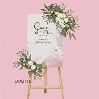 [Dolity2] พวงหรีดดอกไม้ประดิษฐ์ สําหรับตกแต่งงานแต่งงาน 2 ชิ้น