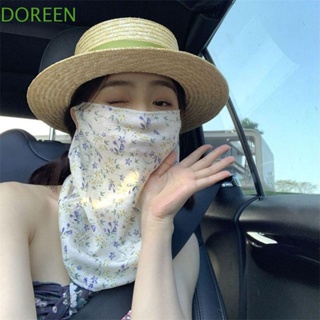 Doreen หน้ากากกันแดด ผ้าเรยอน ระบายอากาศ ลายดอกไม้ เหมาะกับฤดูร้อน สําหรับเล่นกีฬา