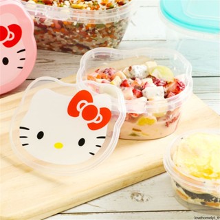 Kawaii Sanrio กล่องอาหารกลางวัน ลายการ์ตูน Hello Kittys น่ารัก สําหรับใส่ขนมขบเคี้ยว เบนโตะ