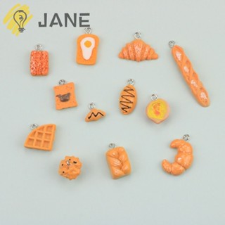 Jane จี้เรซิ่น รูปขนมปังจําลอง แฮนด์เมด DIY สําหรับแขวนต่างหู 60 ชิ้น