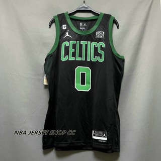 【คุณภาพสูง】ใหม่ ของแท้ NBA Boston Celtics ปี 2022-23 สําหรับผู้ชาย #0 เสื้อกีฬาแขนสั้น ลายทีม Jayson Tatum Statement Edition สีดํา