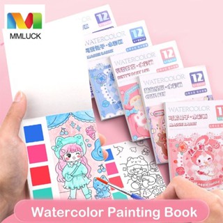 Jenniferdz สมุดระบายสี พร้อมสี และแปรง ที่คั่นหนังสือ DIY ศิลปะ Gouache แบบพกพา กราฟฟิตี สมุดเส้นขยุกขยิกเปล่า หนังสืออนุบาล