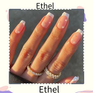 Ethel1 เล็บปลอม ลายคริสมาสต์ สีแดง สําหรับตกแต่งเล็บ 24 ชิ้น