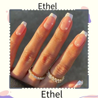 Ethel1 เล็บปลอม ลายคริสมาสต์ สีแดง สําหรับตกแต่งเล็บ 24 ชิ้น