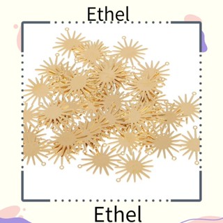 Ethel1 จี้สร้อยคอทองเหลือง ชุบแพลทินัม 2 รู ขนาดเล็ก 50 ชิ้น