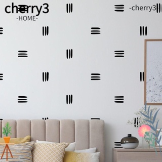 Cherry3 สติกเกอร์ไวนิล กันน้ํา ลอกออกได้ สีดํา 3 เส้น สําหรับติดตกแต่งผนังห้องนอน